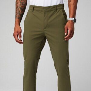 Fabletics The Don Trouser, Slim Fit, Utility Green, 33WX30L, EUC